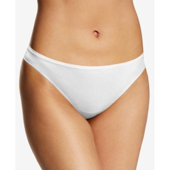 #857 Maidenform Women's Cotton Comfort Thong Underwear Dmcobk - White - Picture 2 of 2